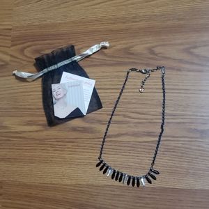 Sabika necklace black white beaded NWOT